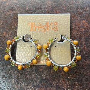🌟NEW🌟 Treska Dangle Earrings Bead Post Style Hoops